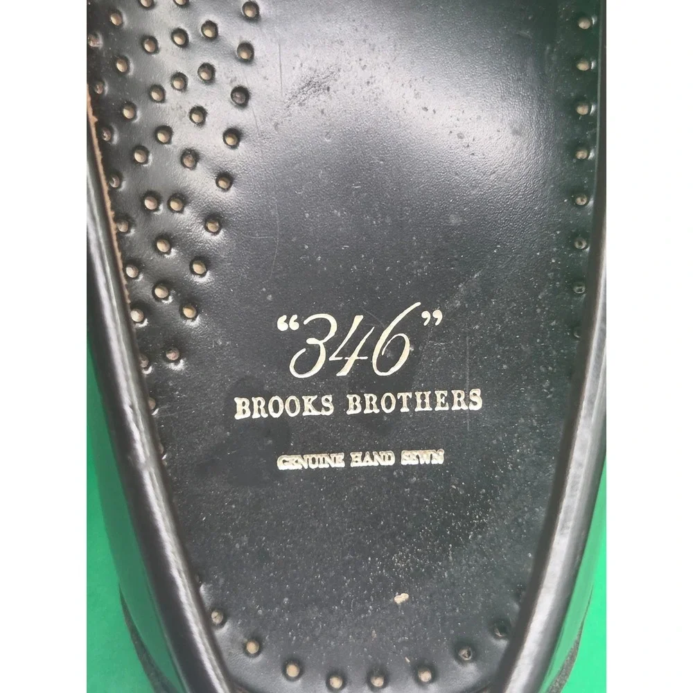 Brooks Brothers 346 Mens Burgundy Leather Penny Loafers Hand Sewn 11 D 5229